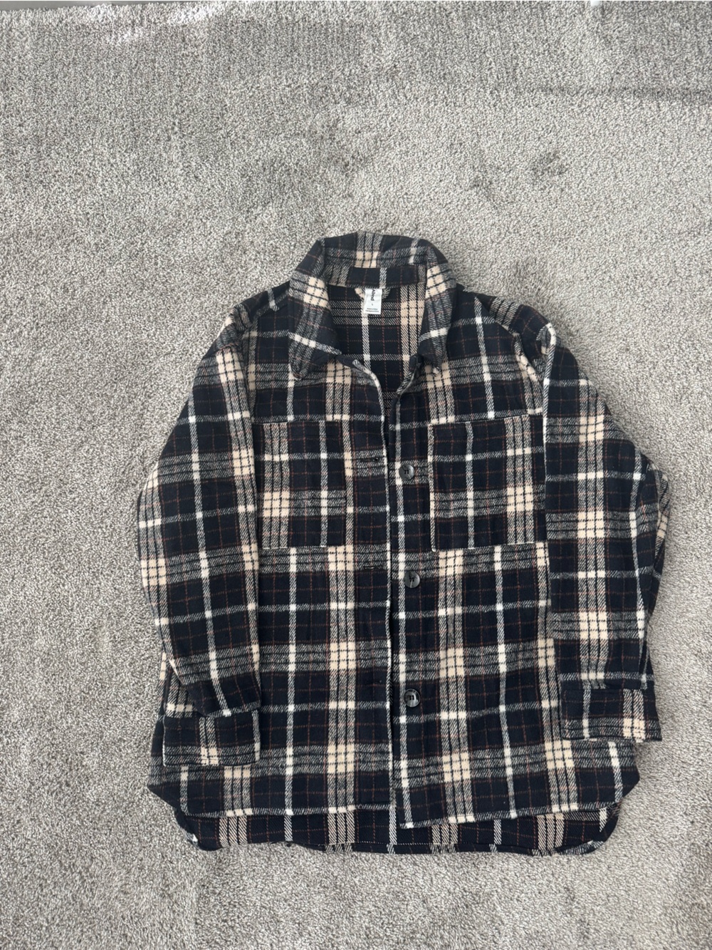 Abound Black & Cream Plaid Utility Jacket